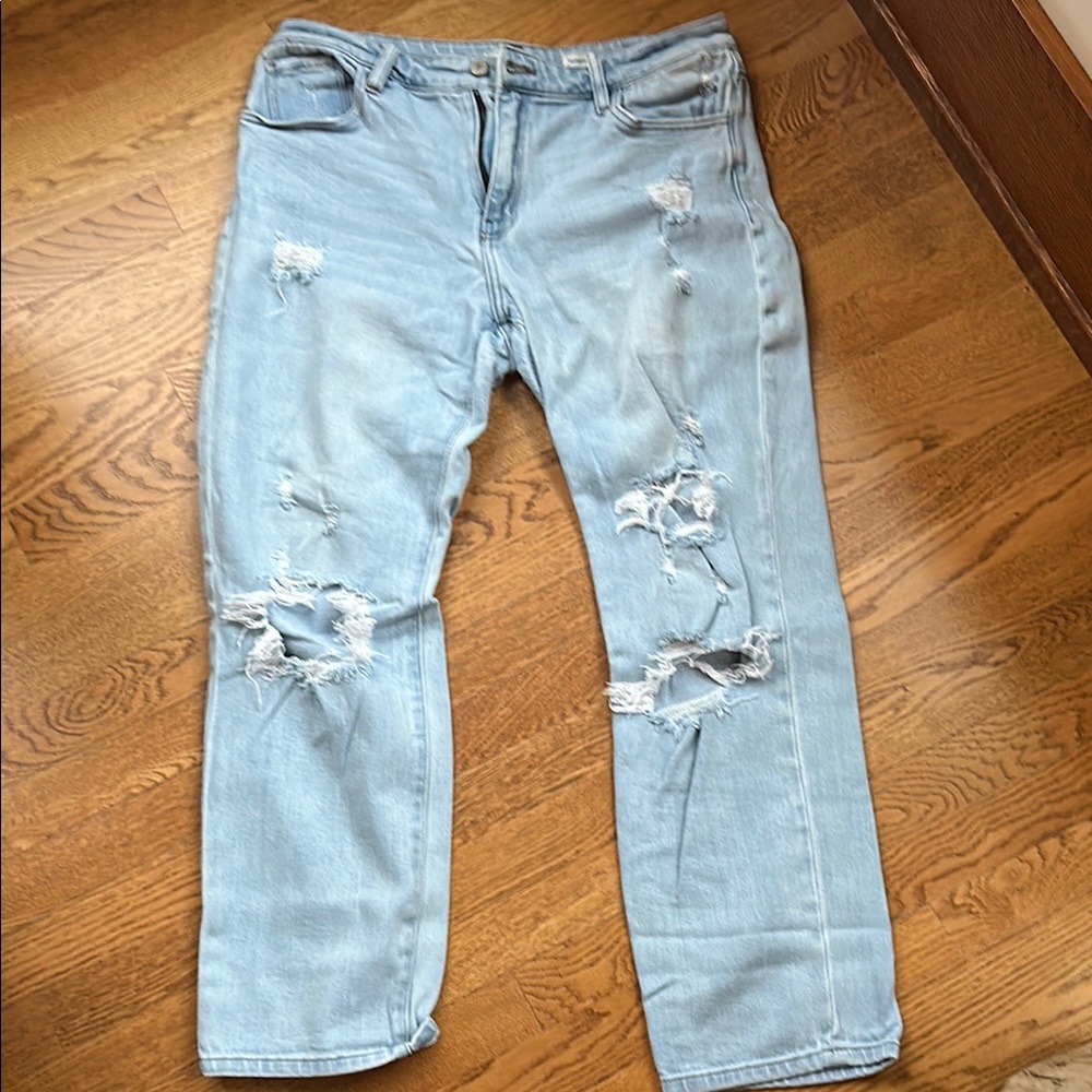 KanCan Blue Boyfriend Jeans with Vintage Distressing